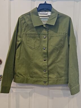 Selene Sport Olive Green Jean Jacket